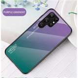 Samsung Galaxy S23 Ultra Glass Back Case - Hello - Purple / Green