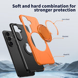 Samsung Galaxy S26 EIDERWOOD Hybrid Plastic Case with Rotating Kickstand – Orange