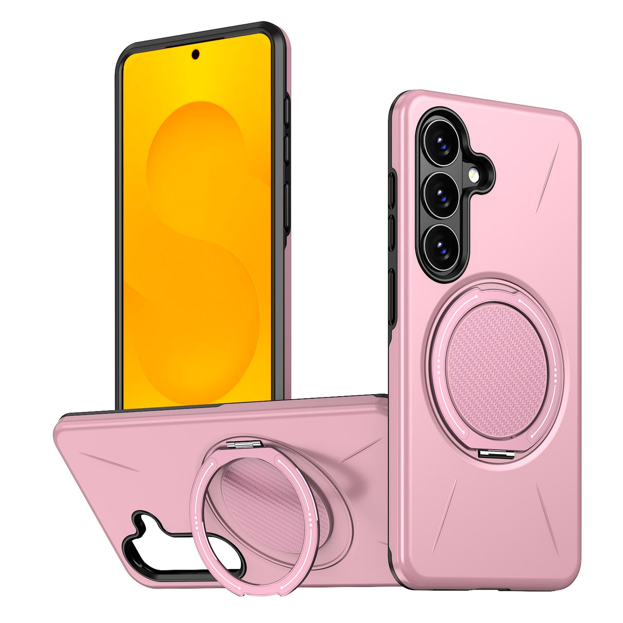 Samsung Galaxy S26 EIDERWOOD Hybrid Plastic Case with Rotating Kickstand – Pink