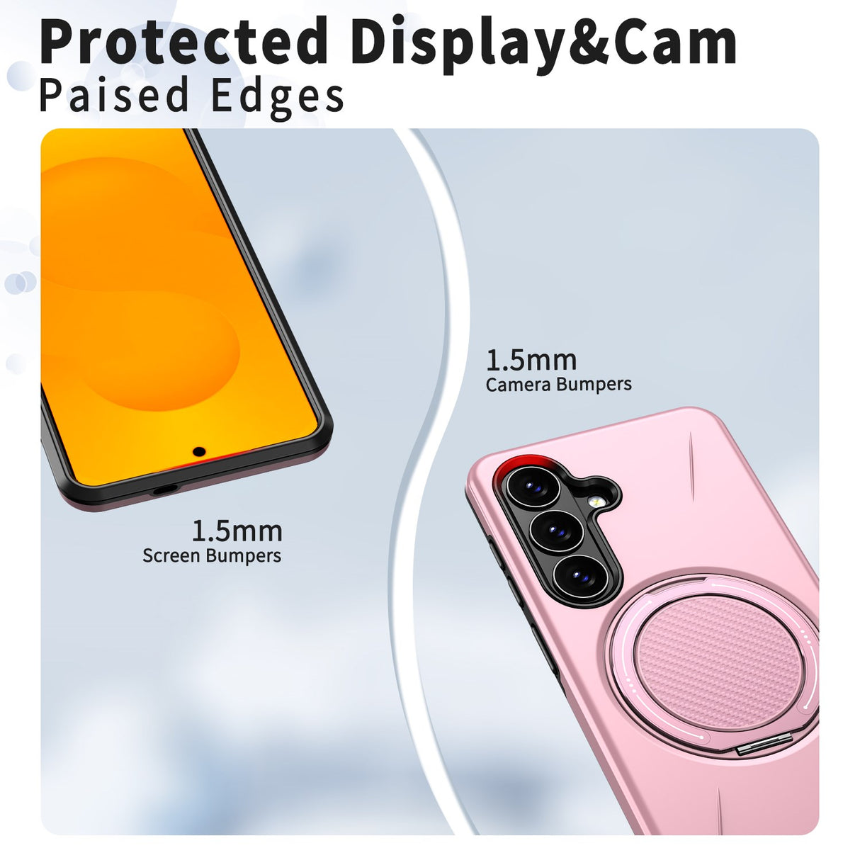 Samsung Galaxy S26 EIDERWOOD Hybrid Plastic Case with Rotating Kickstand – Pink