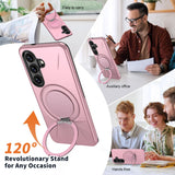Samsung Galaxy S26 EIDERWOOD Hybrid Plastic Case with Rotating Kickstand – Pink