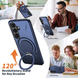 Samsung Galaxy S26 EIDERWOOD Hybrid Plastic Case with Rotating Kickstand – Blue