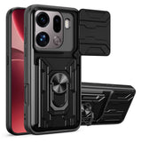 OPPO Find X9 Pro EIDERWOOD Tough Case with 360° Rotatable Camslider / Kickstand / Card Holder - Black