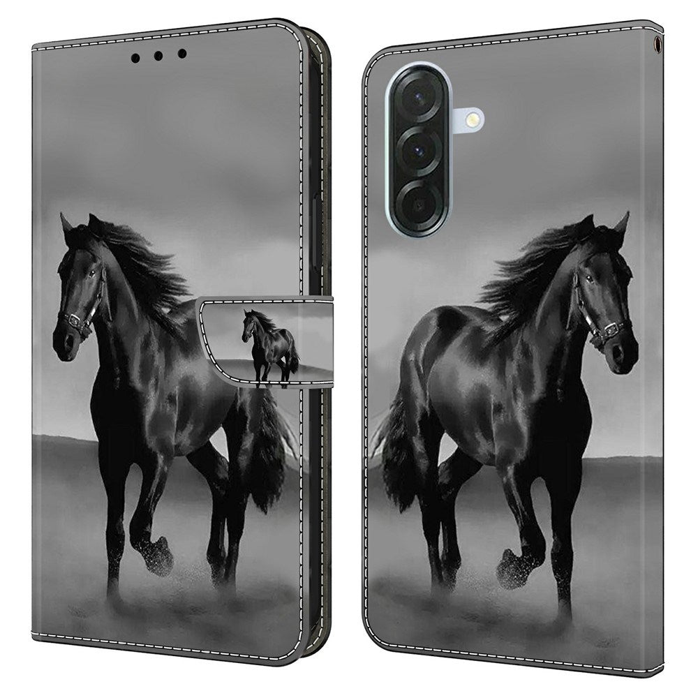 Samsung Galaxy A37 EIDERWOOD Flip Case with Card Holder & Stand Function - Horse