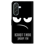 Samsung Galaxy A57 EIDERWOOD Flip Case with Card Holder & Stand Function - "Don't Touch My Phone"