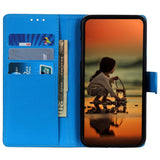 Motorola Moto G72 Litchi Leather Case w. Wallet - Blue