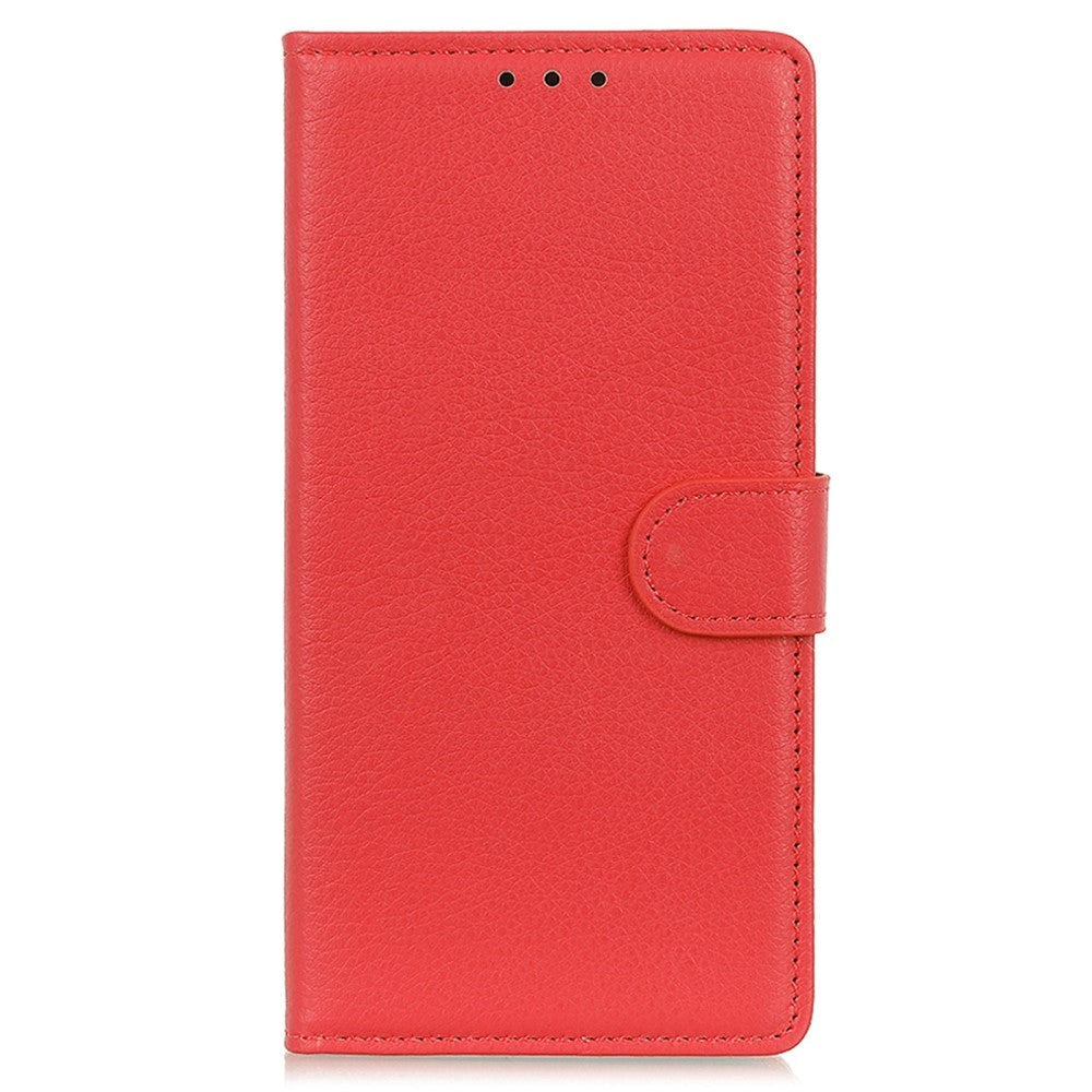 Motorola Moto G72 Litchi Leather Case w. Wallet - Red