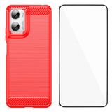 Motorola Moto G06 / G06 Power EIDERWOOD Carbon Fiber Case with Screen Protection - Red