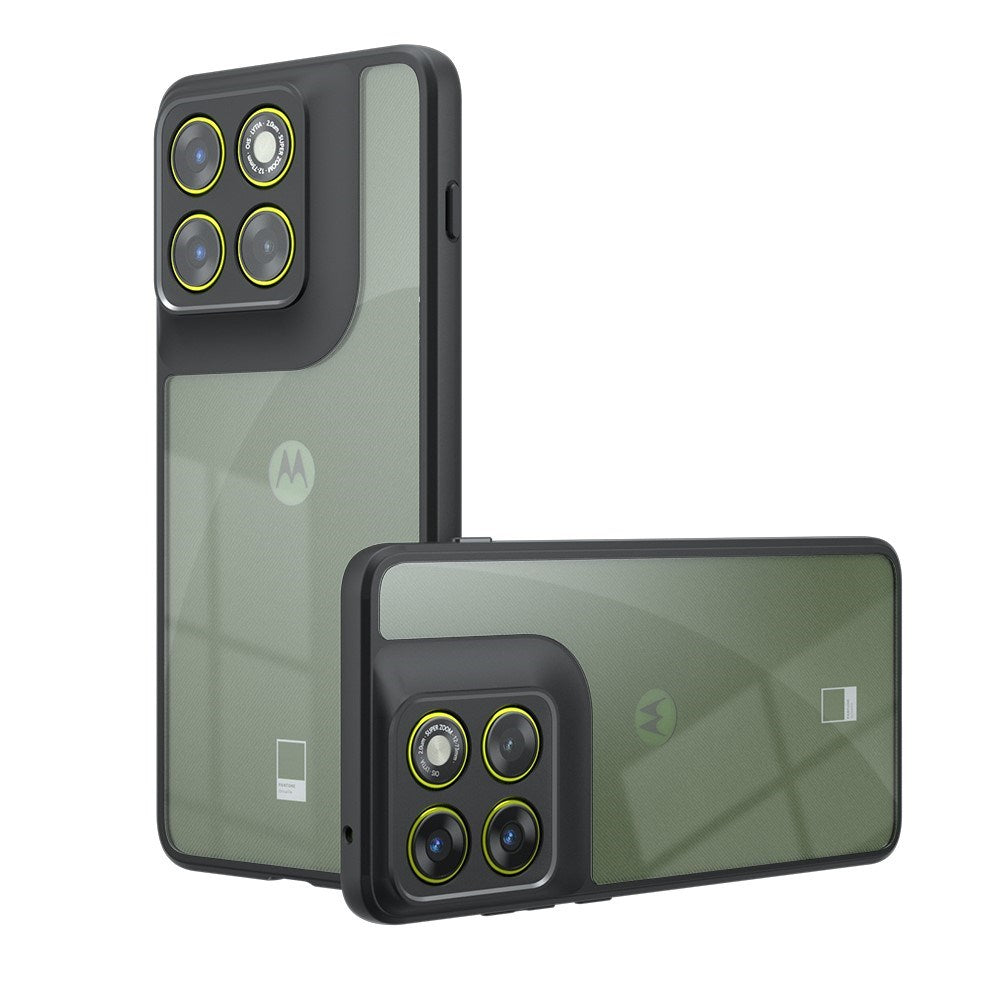 Motorola Edge 70 Max EIDERWOOD Shock Absorbing Hybrid Case - MagSafe Compatible - Transparent / Black