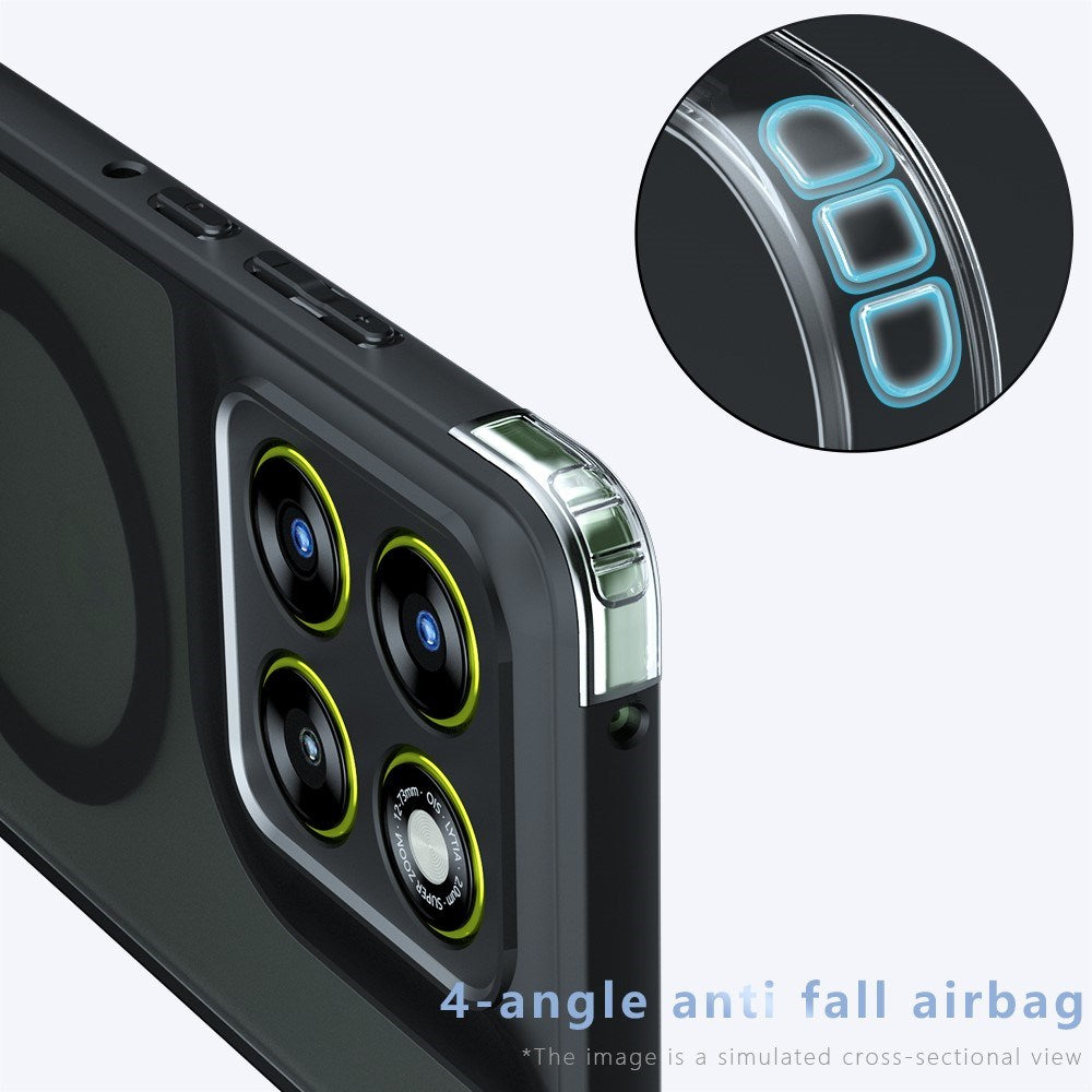 Motorola Edge 70 Max EIDERWOOD Shock Absorbing Hybrid Case - MagSafe Compatible - Transparent / Black