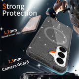 Samsung Galaxy S26 EIDERWOOD Magnetic Plastic Glitter Case - MagSafe Compatible - Transparent / Black