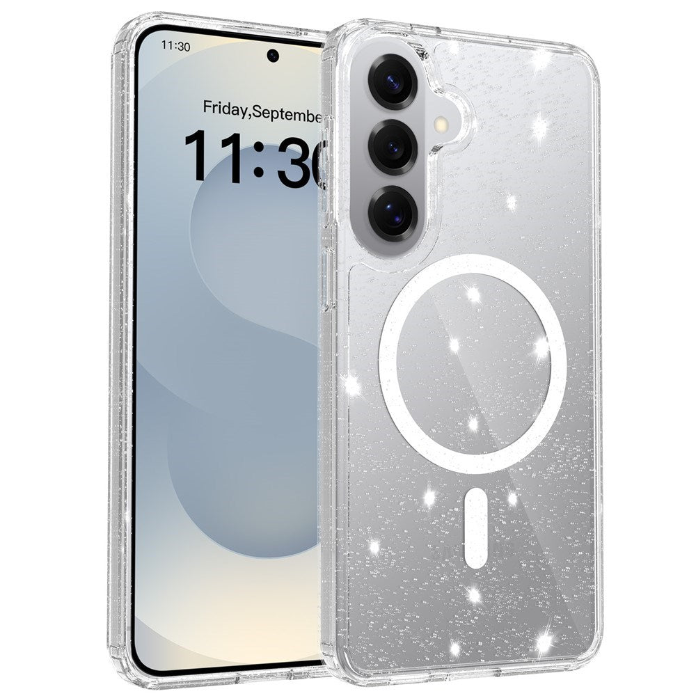 Samsung Galaxy S26+ (Plus) EIDERWOOD Magnetic Plastic Glitter Case - MagSafe Compatible - Transparent