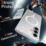 Samsung Galaxy S26+ (Plus) EIDERWOOD Magnetic Plastic Glitter Case - MagSafe Compatible - Transparent