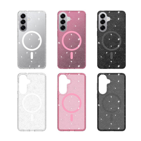 Samsung Galaxy S26+ (Plus) EIDERWOOD Magnetic Plastic Glitter Case - MagSafe Compatible - Transparent / Pink