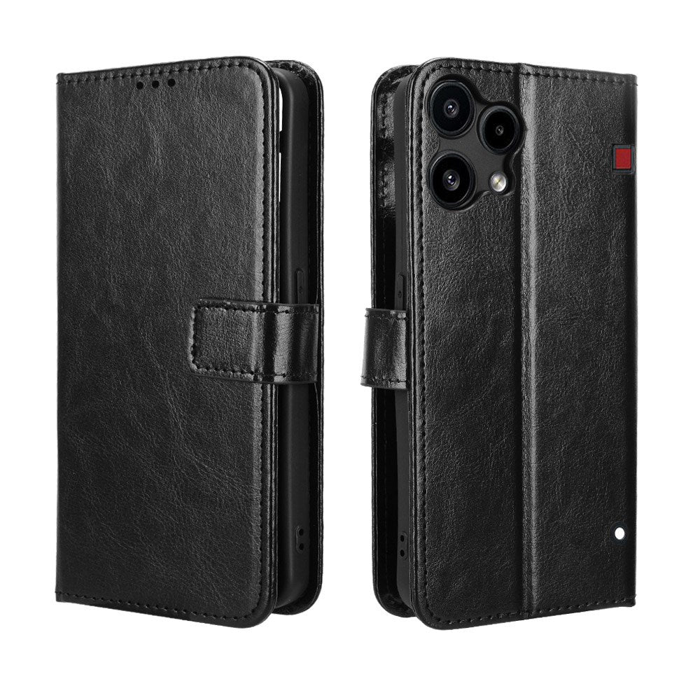 EIDERWOOD Nothing Phone (3a) Lite Faux Leather Flip Case with Strap - Black