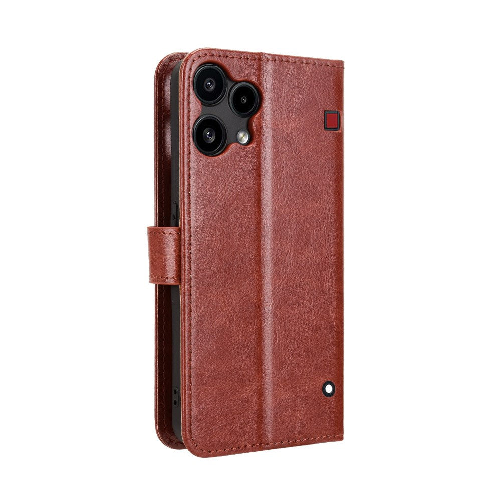 EIDERWOOD Nothing Phone (3a) Lite Faux Leather Flip Case with Strap - Brown