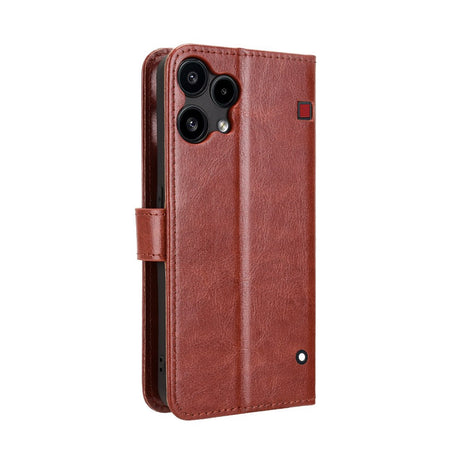 EIDERWOOD Nothing Phone (3a) Lite Faux Leather Flip Case with Strap - Brown