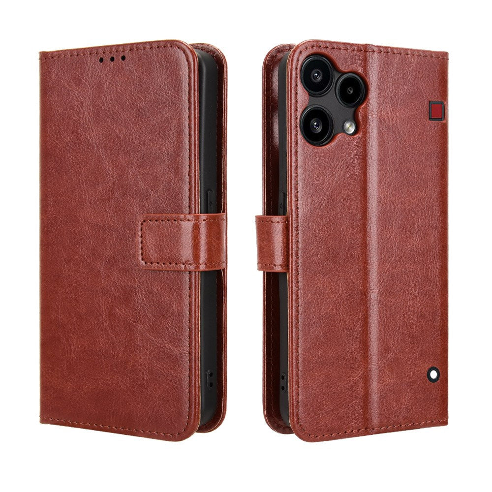 EIDERWOOD Nothing Phone (3a) Lite Faux Leather Flip Case with Strap - Brown