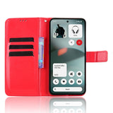 EIDERWOOD Nothing Phone (3a) Lite Faux Leather Flip Case with Strap - Red