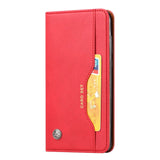 Samsung Galaxy S23+ (Plus) Glossy Leather Flip Case w. 3 Card Holders and Front Pocket - Red