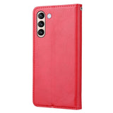 Samsung Galaxy S23+ (Plus) Glossy Leather Flip Case w. 3 Card Holders and Front Pocket - Red