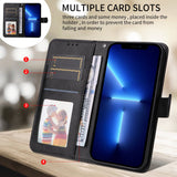 OPPO A6x EIDERWOOD Faux Leather Flip Case with Card Holder & Stand Function - Black
