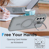 Samsung Galaxy A57 EIDERWOOD Hybrid Case with Kickstand - MagSafe Compatible - Grey