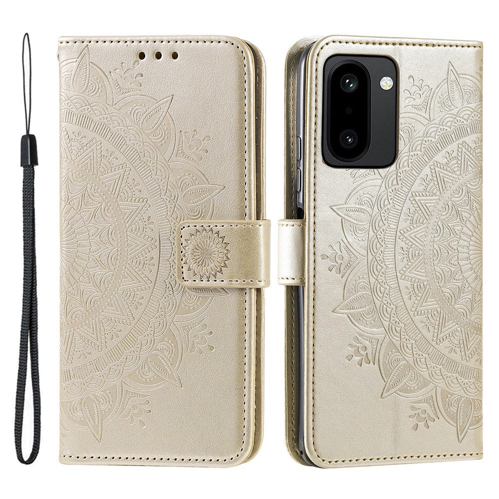 OnePlus 15R EIDERWOOD Faux Leather Flip Case with Pattern - Gold