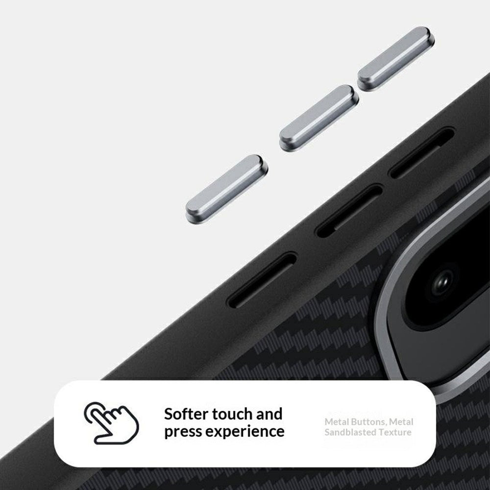 OnePlus 15R EIDERWOOD Magnetic Carbon Case - MagSafe Compatible - Black / Silver