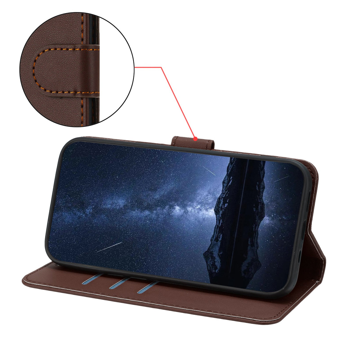 Xiaomi 17 Ultra EIDERWOOD Faux Leather Flip Case with Card Holder & Stand Function - Brown