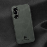 Samsung Galaxy A27 EIDERWOOD Hybrid Case with Faux Leather - Black