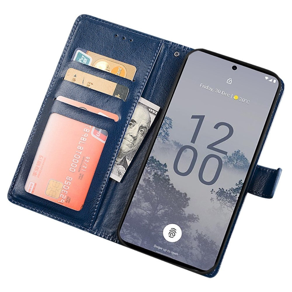 Nokia X30 Leather Flip Case w. Wallet - Black