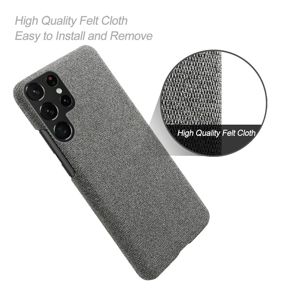 Samsung Galaxy S23 Ultra Fabric Plastic Case - Grey