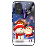 Samsung Galaxy A53 (5G) Christmas Case w. Back Glass - Santa Claus and Snowman