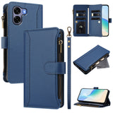 OPPO A6x EIDERWOOD Faux Leather Flip Case with 9 x Card Holder & Zipper Pocket - Blue