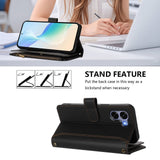 OPPO A6x EIDERWOOD Faux Leather Flip Case with 9 x Card Holder & Zipper Pocket - Black