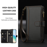OPPO A6x EIDERWOOD Faux Leather Flip Case with 9 x Card Holder & Zipper Pocket - Black