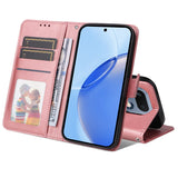 Realme 16 Pro EIDERWOOD Faux Leather Flip Case with Strap - Pink