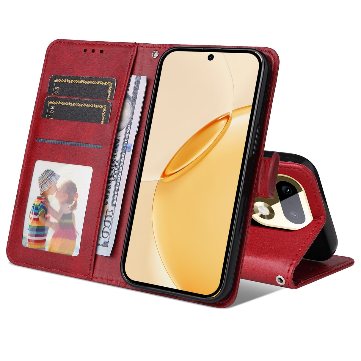 Realme 16 Pro+ EIDERWOOD Faux Leather Flip Case with Strap - Red