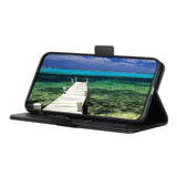 Motorola Moto G77 / G67 EIDERWOOD Faux Leather Flip Case with Card Holder - Black