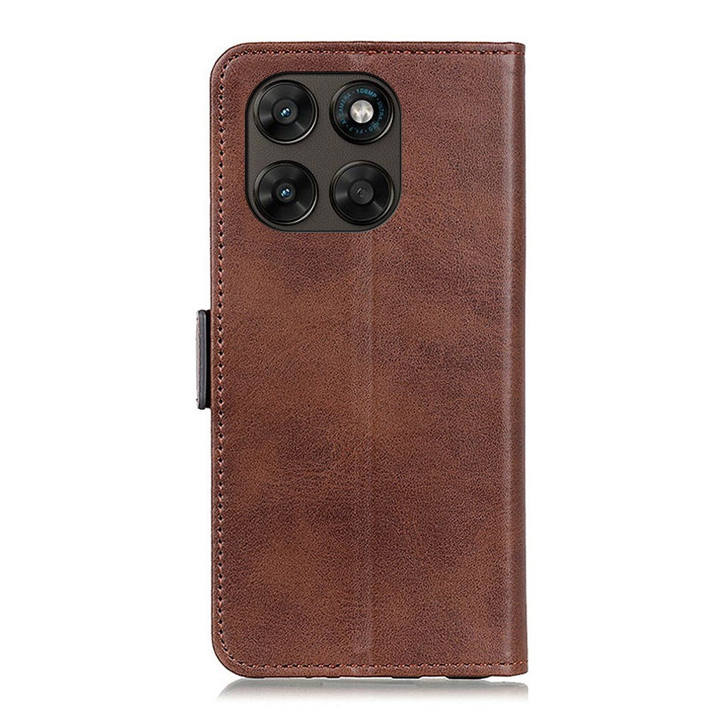 Motorola Moto G77 / G67 EIDERWOOD Faux Leather Flip Case with Card Holder - Brown