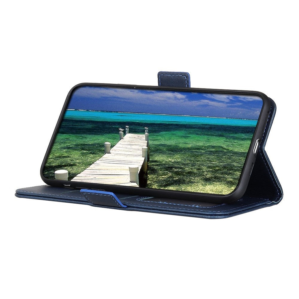 Motorola Moto G77 / G67 EIDERWOOD Faux Leather Flip Case with Card Holder - Blue