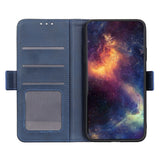 Motorola Moto G77 / G67 EIDERWOOD Faux Leather Flip Case with Card Holder - Blue
