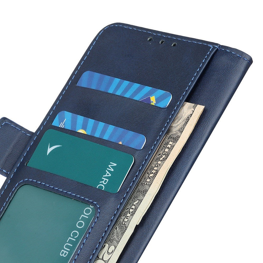 Motorola Moto G77 / G67 EIDERWOOD Faux Leather Flip Case with Card Holder - Blue