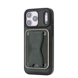 iPhone 17 Pro EIDERWOOD Faux Leather Back Case with Card Holder & Stand Function - MagSafe Compatible - Green