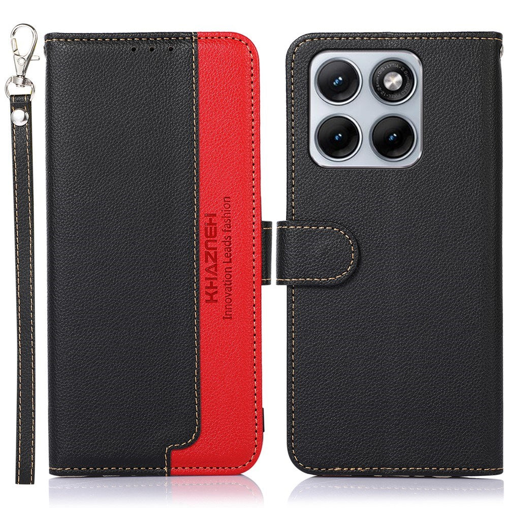 Motorola Edge 70 Fusion EIDERWOOD Faux Leather Flip Case with Strap – Black