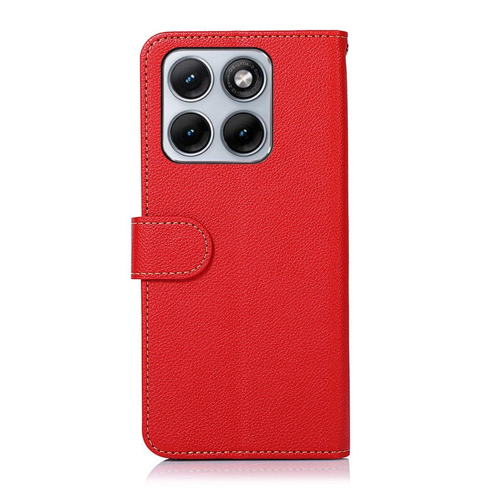 Motorola Edge 70 Fusion EIDERWOOD Faux Leather Flip Case with Strap – Red