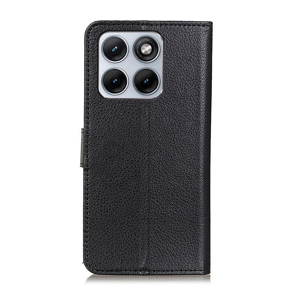 Motorola Edge 70 Fusion EIDERWOOD Faux Leather Flip Case with Card Holder & Stand Function – Black