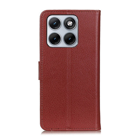 Motorola Edge 70 Fusion EIDERWOOD Faux Leather Flip Case with Card Holder & Stand Function – Brown