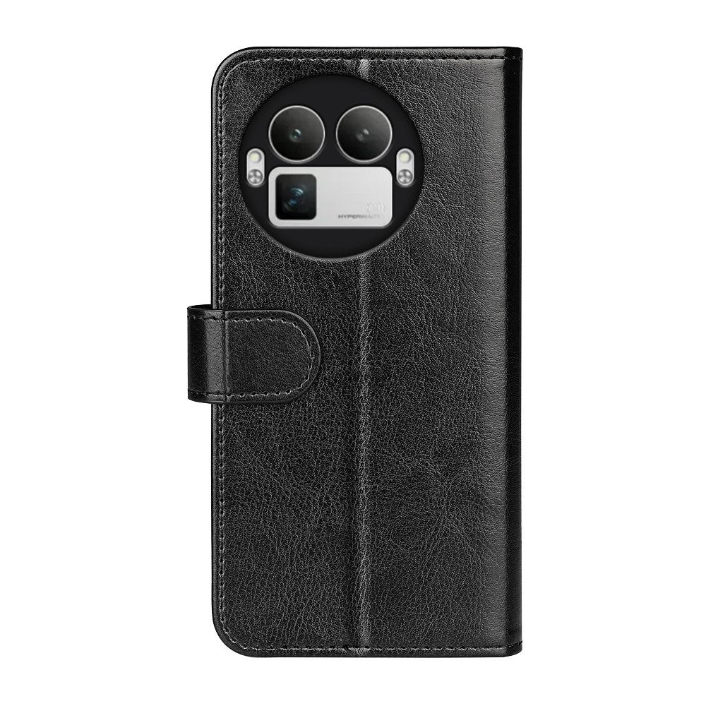 Realme GT 8 Pro EIDERWOOD Faux Leather Flip Case with Card Holder & Stand Function - Black
